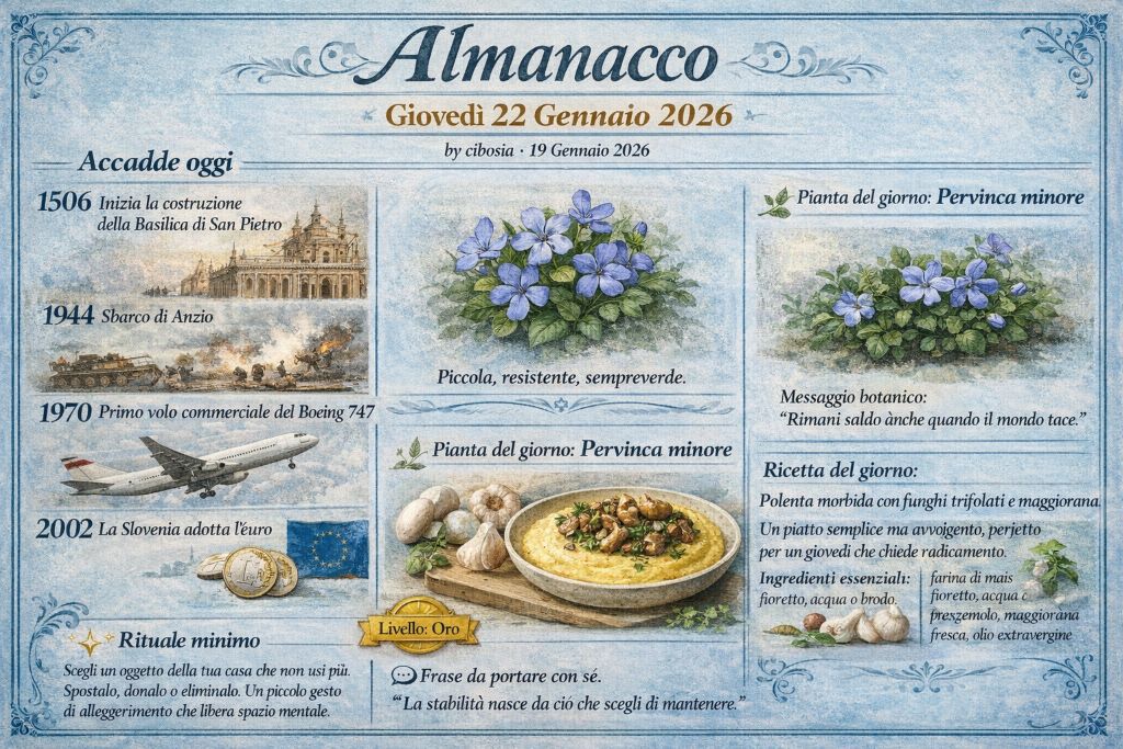 almanacco gioved236 22 gennaio 2026 da Cibosia.it almanacco gioved236 22 gennaio 2026