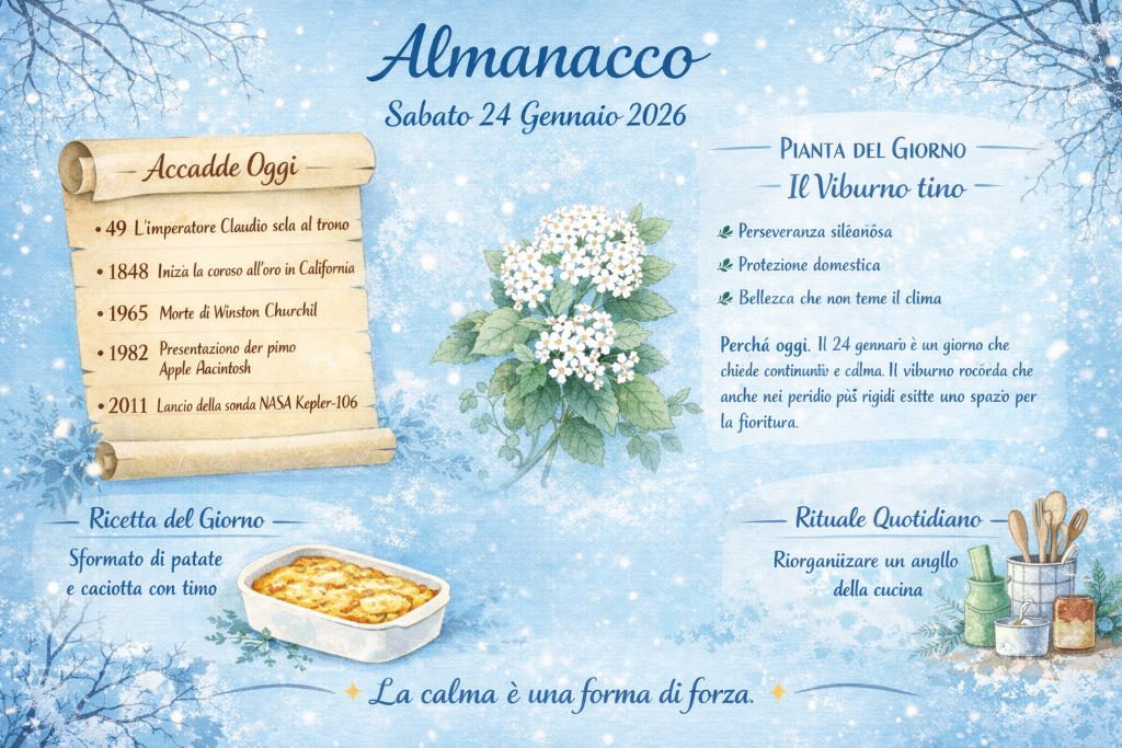 almanacco sabato 24 gennaio 2026 da Cibosia.it almanacco sabato 24 gennaio 2026